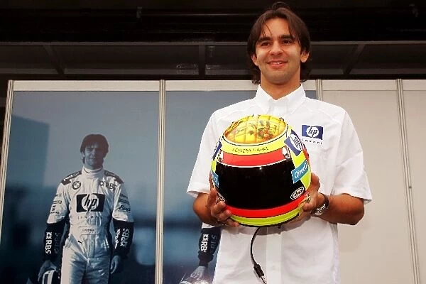 Formula One World Championship: Antonio Pizzonia BMW Williams with helmet design inspired by his young child