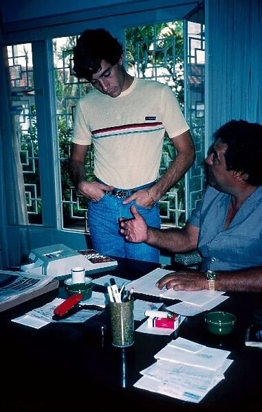 Formula One World Championship: Ayrton Senna relaxing at his home in Sao Paulo prior to his first Grand Prix
