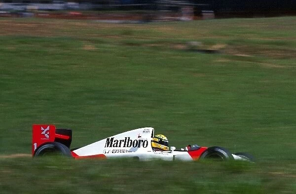 Formula One World Championship: Ayrton Senna retired from the race in the new McLaren MP4  /  7A on lap 18