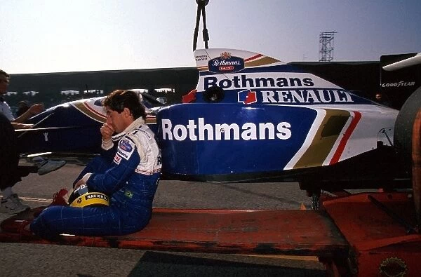 Formula One World Championship: Ayrton Senna returns with his stricken Williams FW16 following a technical failure on the circuit