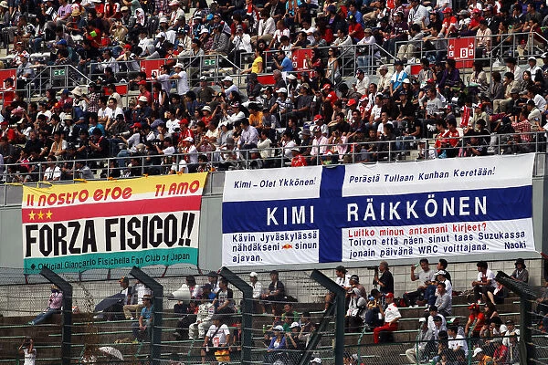 Formula One World Championship: Banners for Giancarlo Fisichella and Kimi Raikkonen