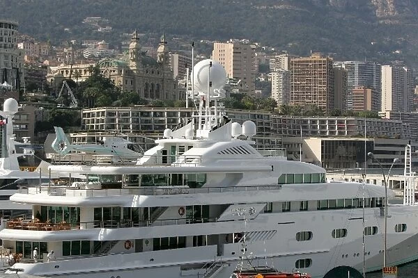Formula One World Championship: Big yacht in the harbour