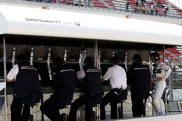 Formula One World Championship: The BMW Sauber pit wall