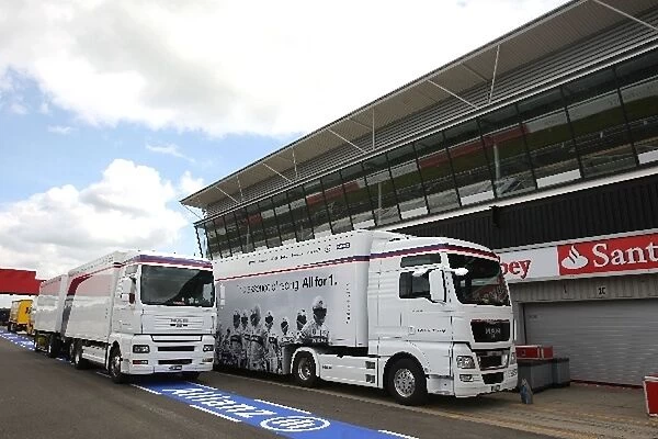 Formula One World Championship: BMW Sauber trucks in the pitlane