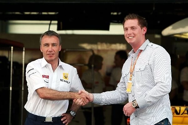 Formula One World Championship: Bob Bell Renault Team Principal and Chief Technical Officer with Jordy Cobelens, CEO of TW Steel