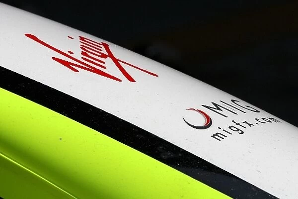 Formula One World Championship: Branding on the car of Jenson Button Brawn Grand Prix BGP 001