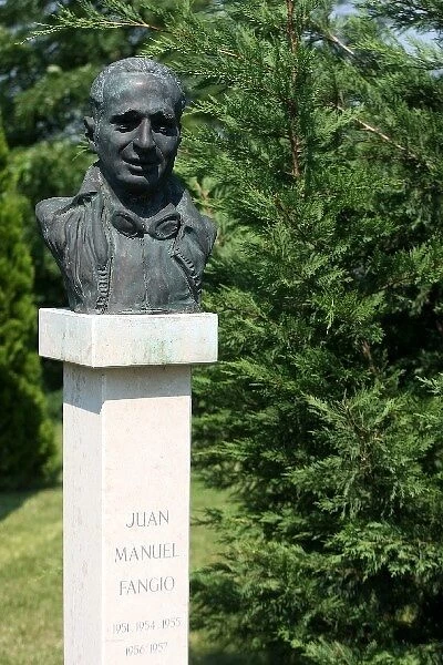 Formula One World Championship: A bronze bust of Juan-Manuel Fangio in the F1 Park of Fame