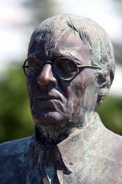 Formula One World Championship: A bronze bust of Bernie Ecclestone F1 Supremo in the F1 Park of Fame