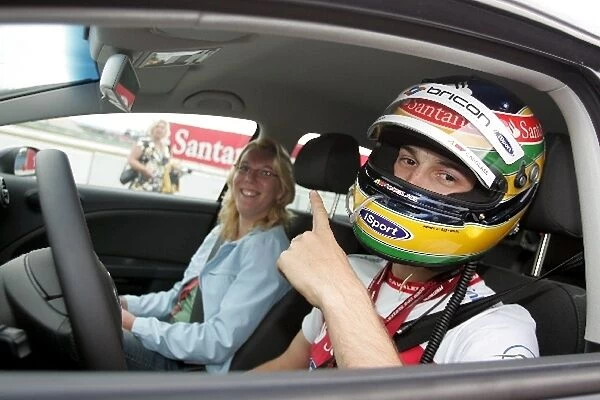 Formula One World Championship: Bruno Senna iSport International takes passengers for a ride around the track