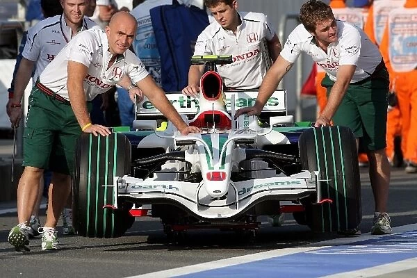 Formula One World Championship: The car of Rubens Barrichello Honda Racing F1 Team