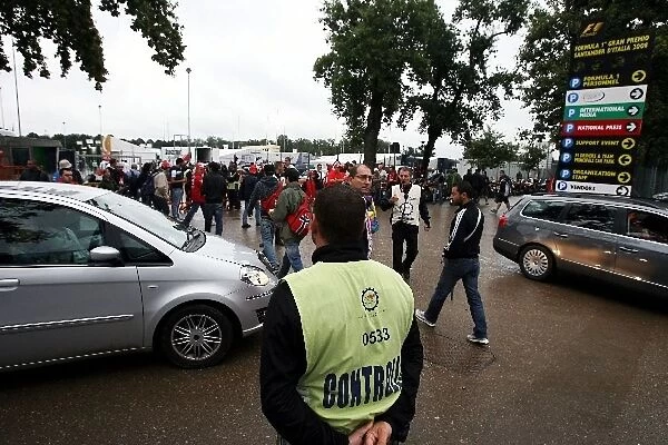 Formula One World Championship: The congested entrance to the paddock