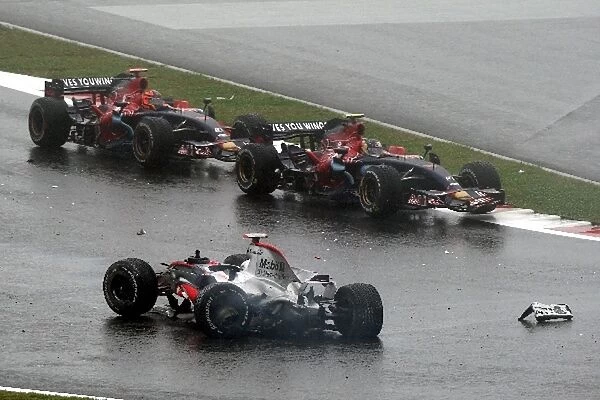 Formula One World Championship: Crash of Fernando Alonso McLaren Mercedes MP4  /  22