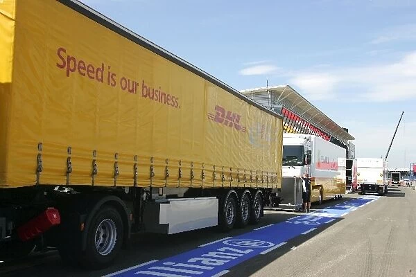 Formula One World Championship: DHL Truck in the pitlane