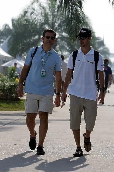 Formula One World Championship: Didier Poulmaire, Manager of Tiago Monteiro Jordan with Tiago Monteiro Jordan