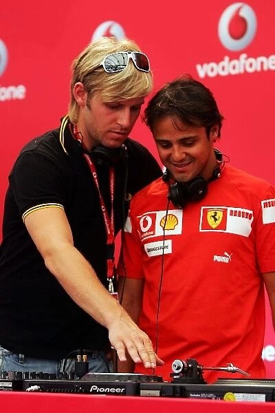 Formula One World Championship: DJ Felipe Massa Ferrari at a Vodafone music and football event