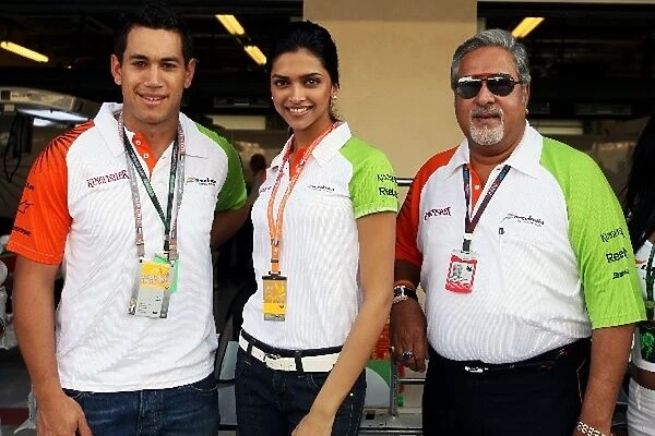Formula One World Championship: Dr. Vijay Mallya Force India F1 Team Owner and Deepika Padukone Model and Actress and Ross Taylor Cricket Player