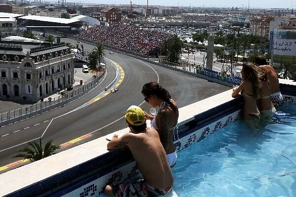 Formula One World Championship: Enjoying the action in the pool on the Red Bull Spain Roof party