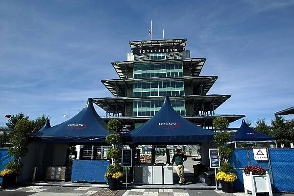 Formula One World Championship: The entrance to the paddock club at the base of the Indianapolis pagoda building