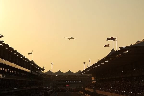 Formula One World Championship: Etihad Airways Airbus A340-500 flyover before the start of the race