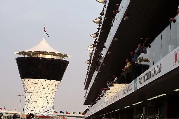 Formula One World Championship: Fans above the pits in the second practice session