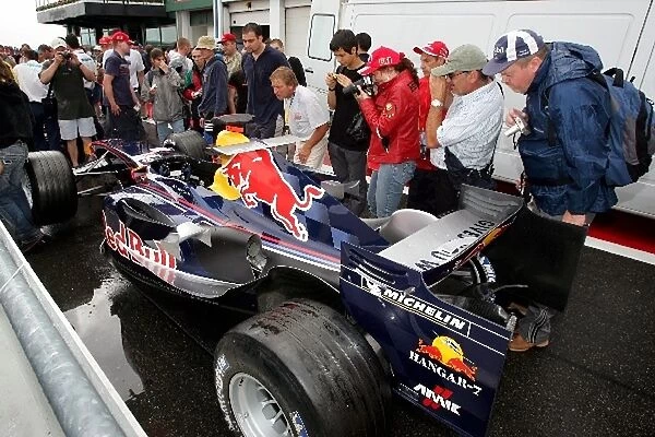 Formula One World Championship: Fans see the Red Bull car in the pitlane