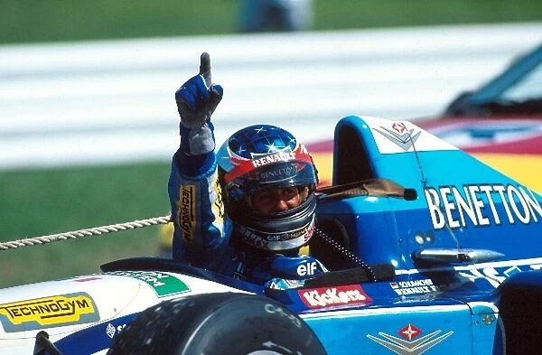 Formula One World Championship: With a faultless drive Michael Schumacher, Benetton Renault B195, showed the world who was number one