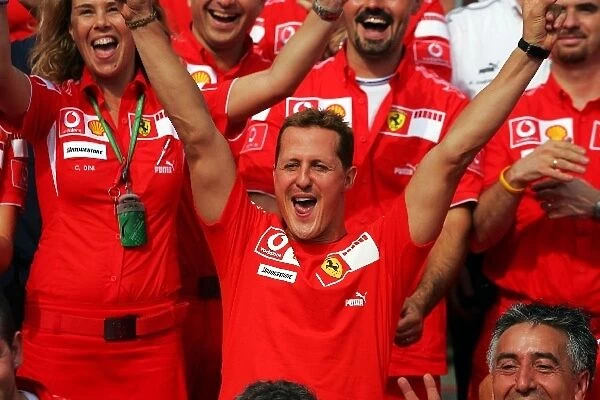 Formula One World Championship: Ferrari celebrate the 89th win for Michael Schumacher Ferrari and his 70th with Ferrari