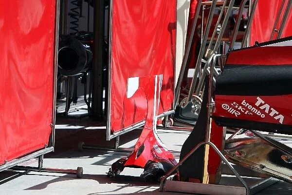 Formula One World Championship: Ferrari F10 bodywork in the pits