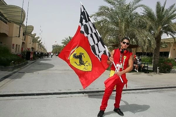 Formula One World Championship: Ferrari fan with a flag