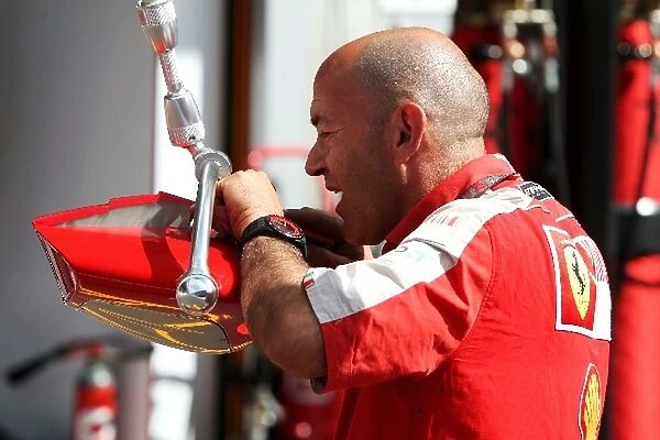 Formula One World Championship: Ferrari prepare their pit stop light system