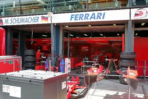 Formula One World Championship: Ferrari set up their garage