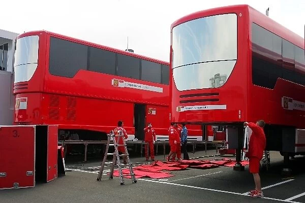 Formula One World Championship: Ferrari setup in preparation for the British Grand Prix
