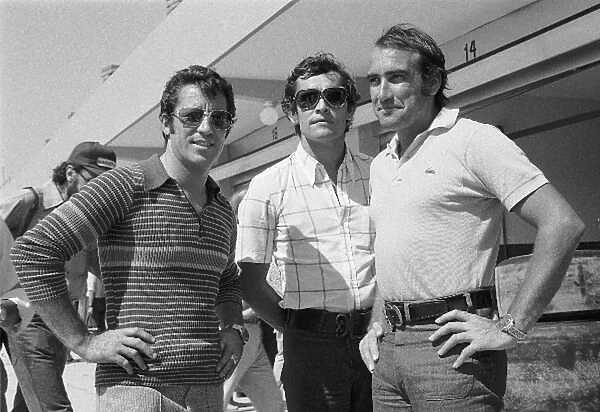 Formula One World Championship: Ferrari team mates L to R: Mario Andretti, Jacky Ickx and Clay Regazzoni