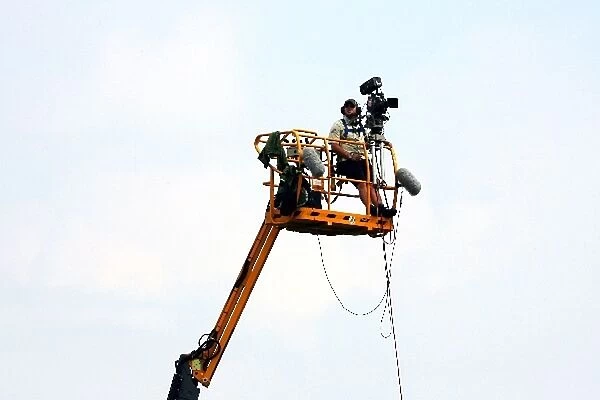 Formula One World Championship: FOM Cameraman in a crane
