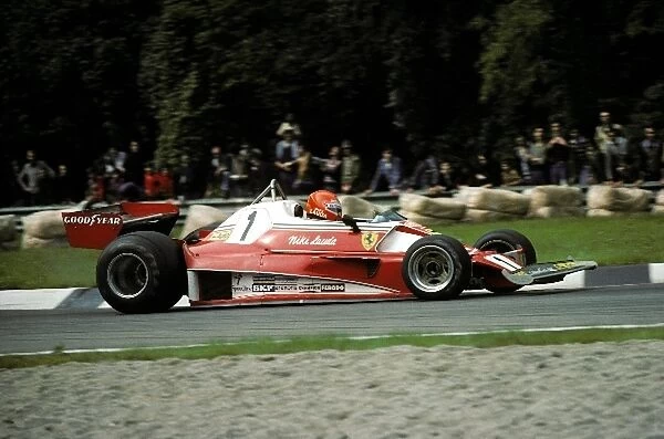 Formula One World Championship: Fourth place finisher Niki Lauda Ferrari 312T2 made a heroic return to Formula One following his fiery near fatal