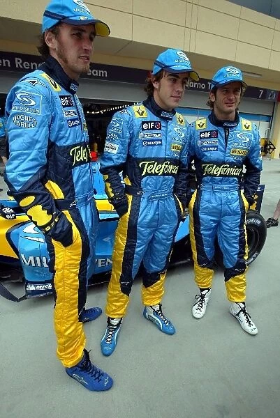 Formula One World Championship: Franck Montagny Renault Test Driver, Fernando Alonso Renault and Jarno Trulli Renault