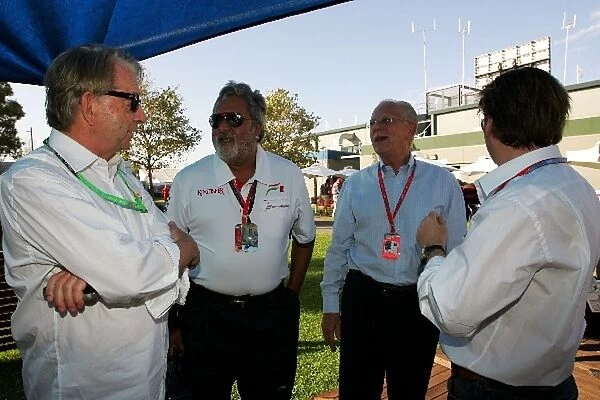 Formula One World Championship: Fred Mulder, Dr. Vijay Mallya Force India F1 Team Owner, Fred Mulder and Michiel Mol Force India F1