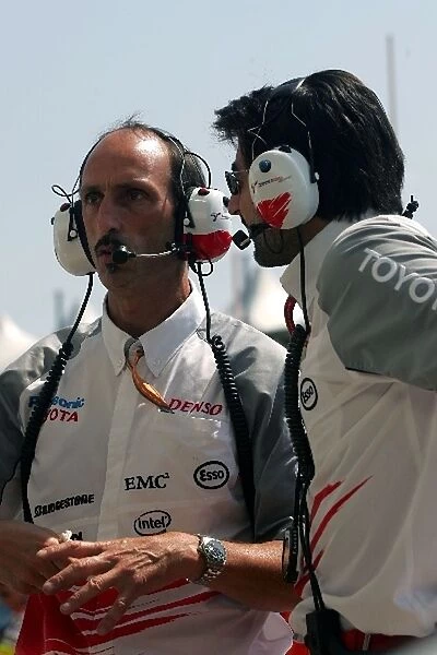 Formula One World Championship: Gerard Le Coq and Francesco Nenci Toyota Race Engineer
