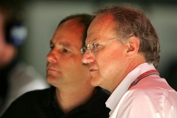 Formula One World Championship: Gerhard Berger with Dr. Burkhard Goeschel BMW