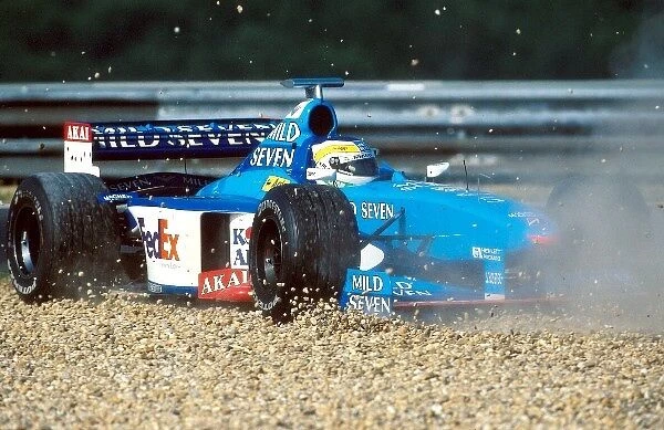 Formula One World Championship: Giancarlo Fisichella, Benetton B198, took a visit to the gravel on his way to 8th place