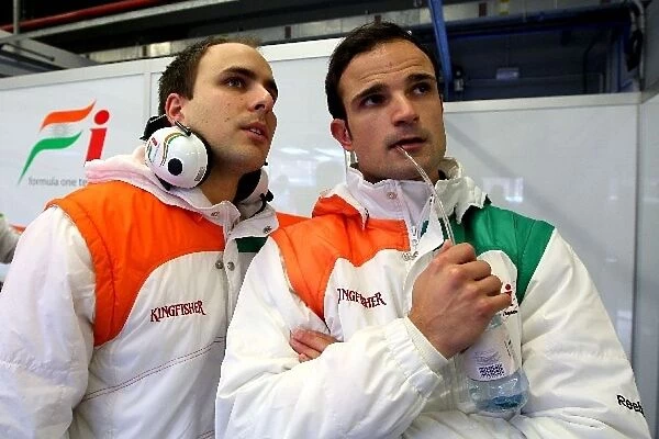 Formula One World Championship: Gianpiero Lambiase Force India F1 Engineer and Vitantonio Liuzzi Force India F1