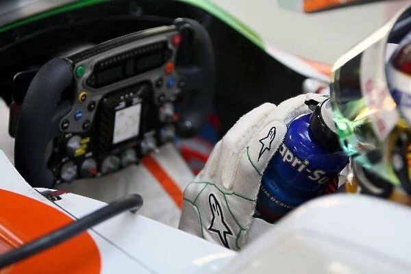 Formula One World Championship: Glove and drinks bottle of Adrian Sutil Force India F1