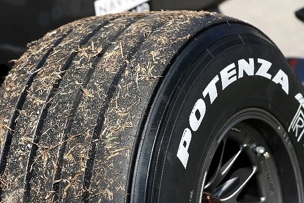 Formula One World Championship: Grass on a Spyker tyre