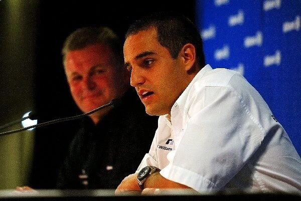 Formula One World Championship: Greg Fisher, Allianz Australias Chief General Manager Broker And Agency Division, and Juan Pablo Montoya