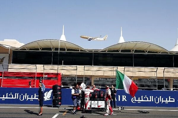 Formula One World Championship: The Gulf Air plane over the circuit
