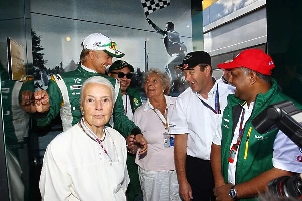 Formula One World Championship: Hazel Chapman and Tony Fernandes Lotus F1 Team Principal. at the official opening of the new Lotus motorhome