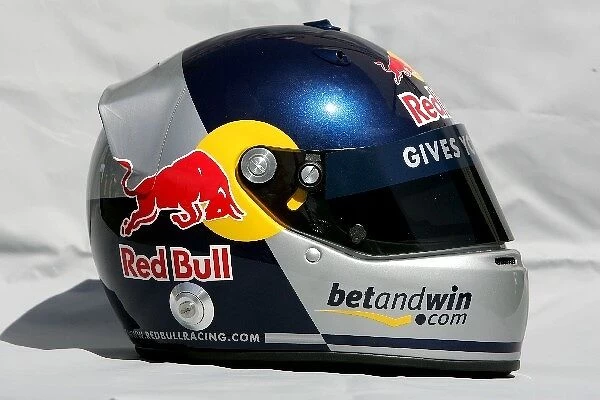 Formula One World Championship: The helmet of Christian Klien Red Bull Racing