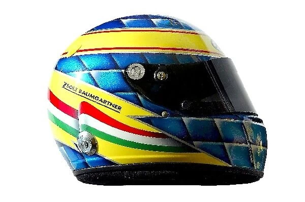 Formula One World Championship: The helmet of GP testing debutante Zsolt Baumgartner Jordan Test Driver