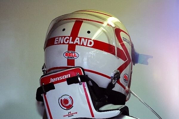 Formula One World Championship: The helmet of Jenson Button Honda Racing F1 Team