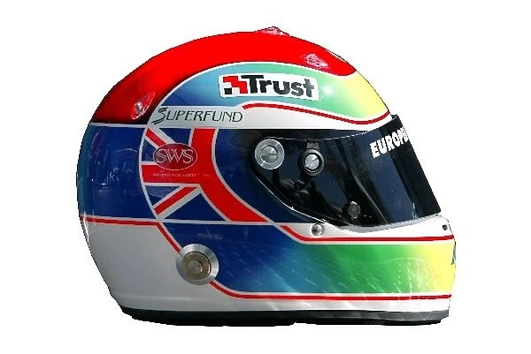 Formula One World Championship: The helmet of Justin Wilson Minardi Cosworth